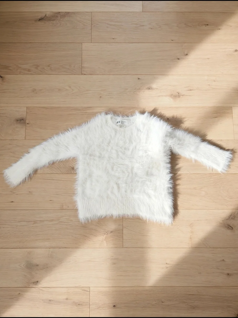 H&M Creamy White Fuzzy Crewneck Sweater - Women's